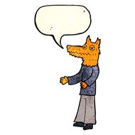 cartoon fox man with speech bubble N14
