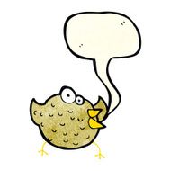 cartoon happy bird with speech bubble N11