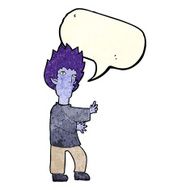 cartoon vampire man with speech bubble N37