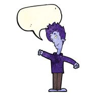 cartoon vampire man with speech bubble N38