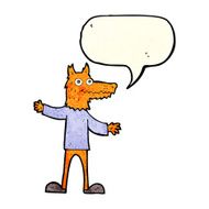 cartoon fox man with speech bubble N15