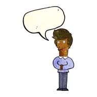cartoon man sticking out tongue with speech bubble N10