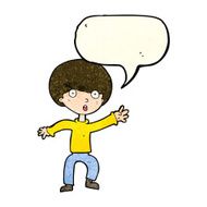 cartoon panicking boy with speech bubble N4