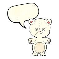 cartoon happy polar bear with speech bubble N4