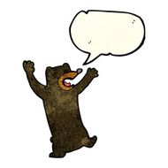 cartoon black bear with speech bubble N19
