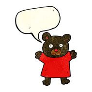 cartoon cute black bear with speech bubble N22