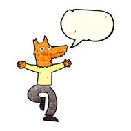 cartoon fox man with speech bubble N17