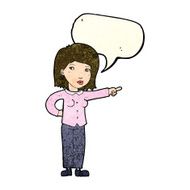 cartoon woman pointing with speech bubble N54