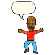 cartoon old man waving arms with speech bubble N3