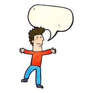 cartoon stressed man with speech bubble N19