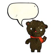 cartoon cute black bear with speech bubble N24