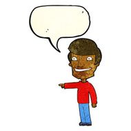 cartoon happy man pointing with speech bubble N15