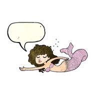 cartoon mermaid with speech bubble N16