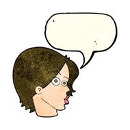 cartoon female face with speech bubble N41