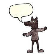 cartoon wolf man with speech bubble N12