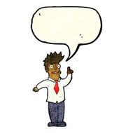 cartoon man with idea speech bubble N25