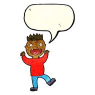 cartoon crazy happy man with speech bubble N3