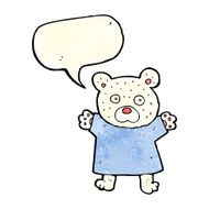 cartoon cute polar bear with speech bubble N15