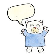 cartoon cute polar bear with speech bubble N16