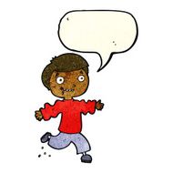 cartoon excited boy with speech bubble N34