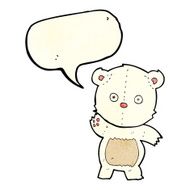 cute cartoon polar bear with speech bubble N20