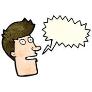 cartoon shocked male face with speech bubble N3