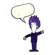 cartoon vampire man with speech bubble N40
