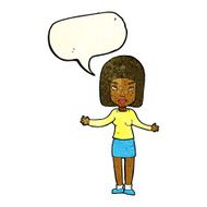 cartoon annoyed woman with speech bubble N47