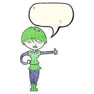 cartoon vampire girl giving thumbs up symbol with speech bubble N4