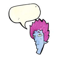 cartoon vampire head with speech bubble N11
