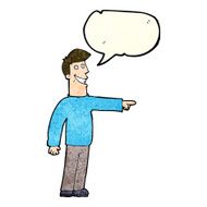 cartoon pointing man with speech bubble N25
