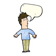 cartoon surprised man with speech bubble N37