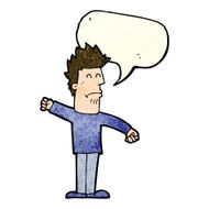 cartoon stressed man with speech bubble N20