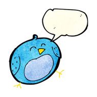 cartoon bird with speech bubble N89