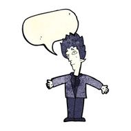 cartoon vampire man with speech bubble N41