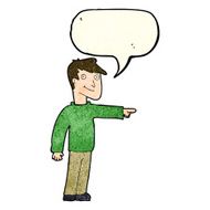 cartoon man pointing with speech bubble N50