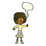 cartoon woman with speech bubble N7