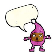 cartoon funny creature with speech bubble N11