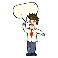 cartoon man with idea speech bubble N27
