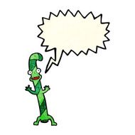 cartoon dancing christmas candy cane with speech bubble N4