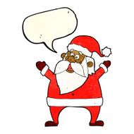jolly santa cartoon with speech bubble N8