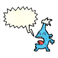 cartoon funny creature with speech bubble N12