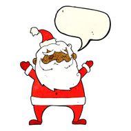 jolly santa cartoon with speech bubble N9