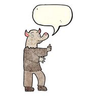 cartoon werewolf with speech bubble N9
