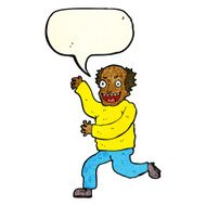 cartoon evil old man with speech bubble N5