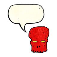 cartoon spooky skull with speech bubble N37
