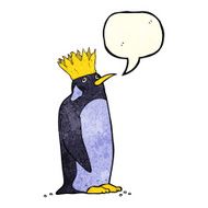 cartoon emperor penguin with speech bubble N2