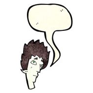 cartoon vampire head with speech bubble N13