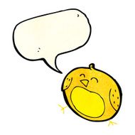 cartoon bird with speech bubble N92