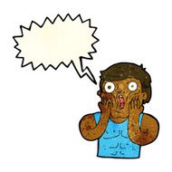cartoon shocked gym man with speech bubble N4